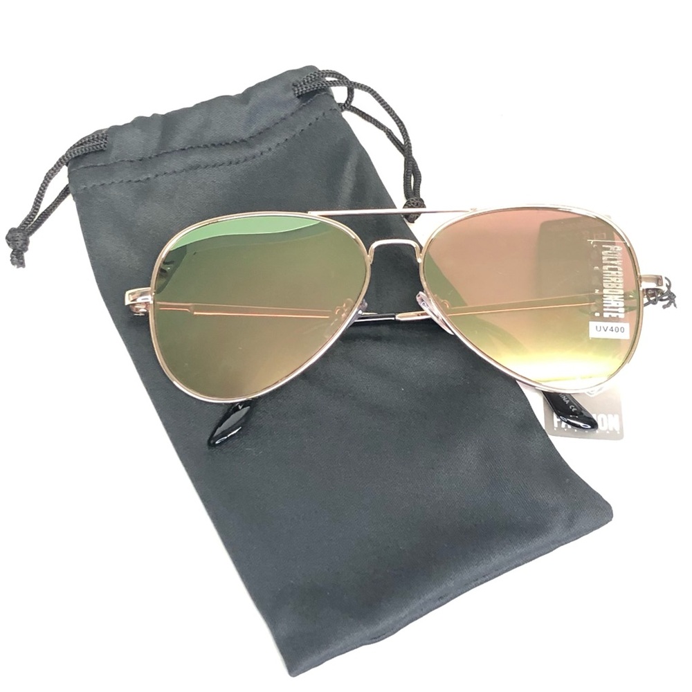 😎NWT😎 Chameleon Pink Aviator Sunglasses with Microfiber Drawstring Pouch